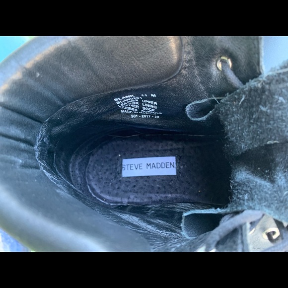 Steve Madden ‘Blank’ black leather combat boots - Picture 5 of 5